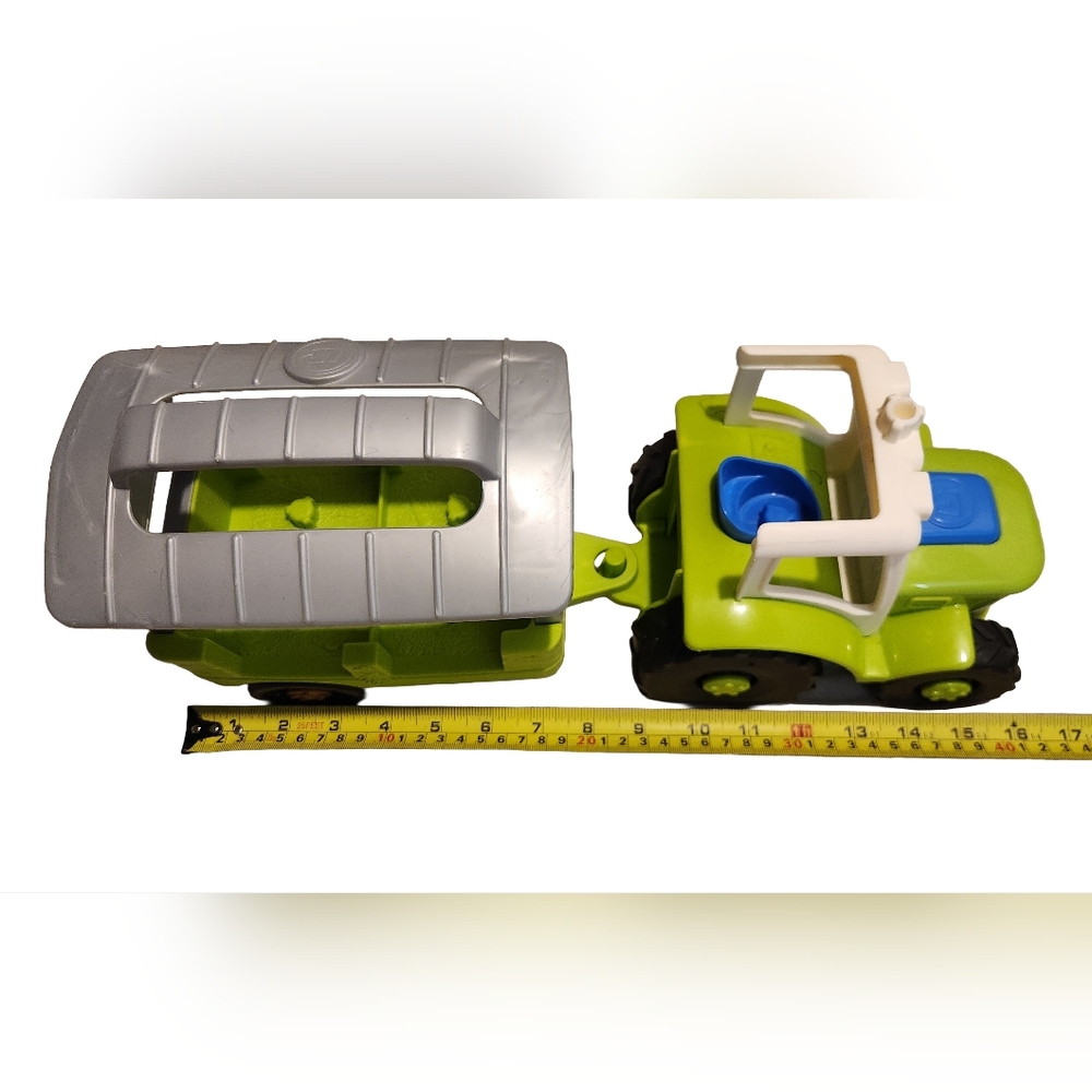 Fisher Price Little People Green Farm Tractor with Trailer Playset Toddler Toy - Picture 5 of 5